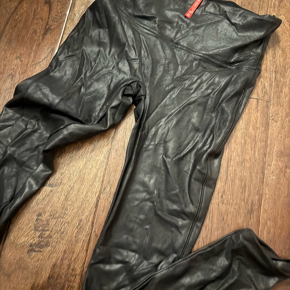 SPANX Shiny Black Leggings
